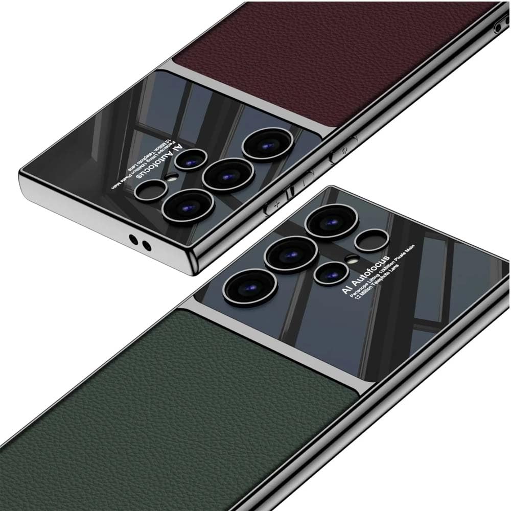 Samsung S24 Ultra Shockproof Electroplated Soft TPU PU Leather Phone Case For Samsung Galaxy S24 Ultra