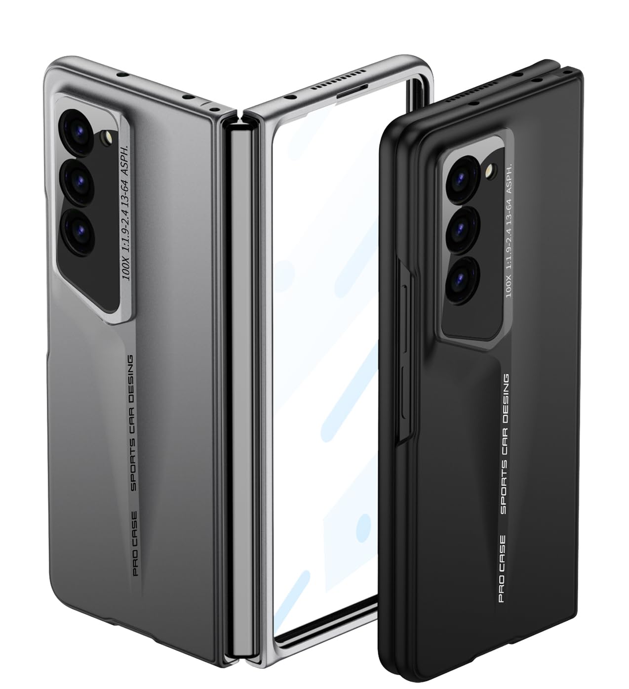 Blade Series Slim Hard Back Case/Cover with Front Glass for Samsung Galaxy Z Fold 5 & 6 5g - (Gray/Black/Green)