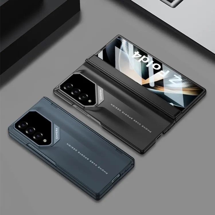 Blade Series Slim Hard Back Case/Cover with Front Glass for Samsung Galaxy Z Fold 5 & 6 5g - (Gray/Black/Green)