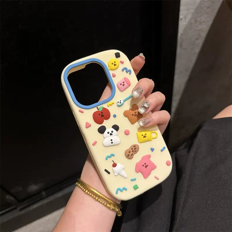 Cartoon 3D Silicone Cute Mobile Phone case for iPhone