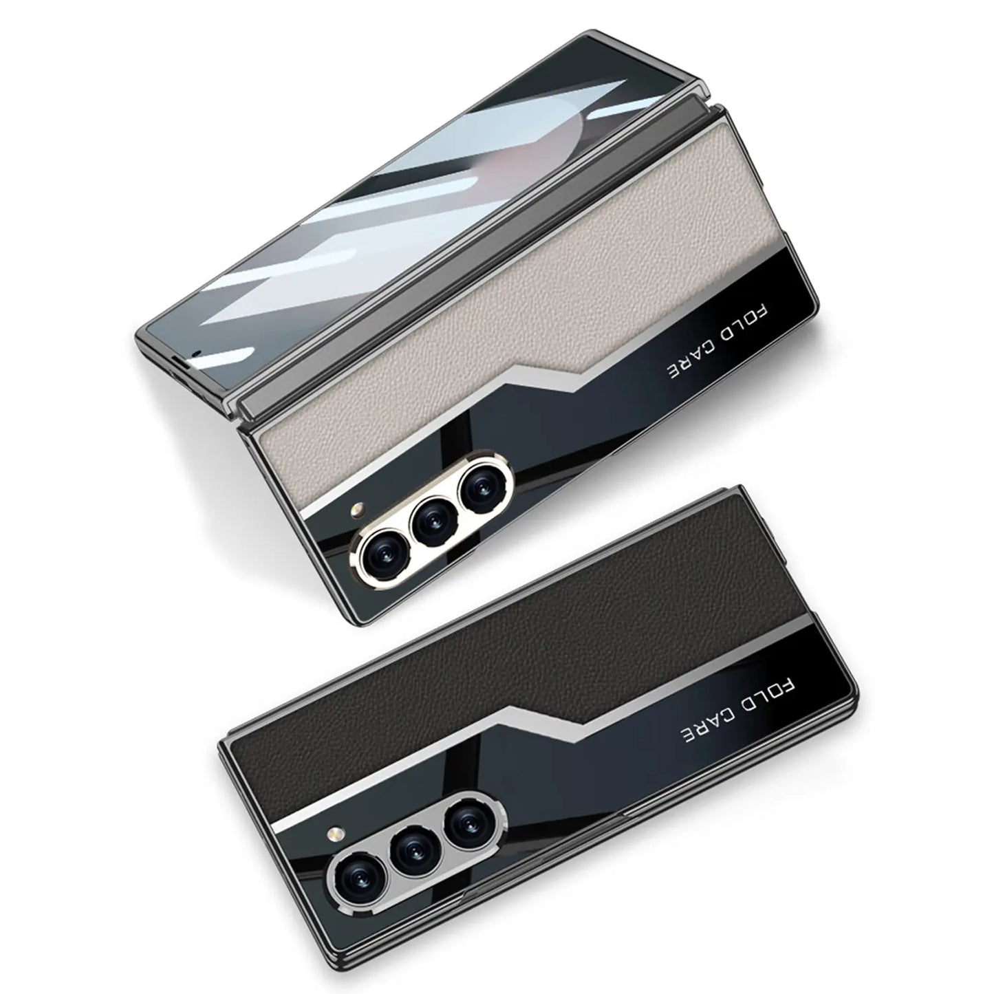 Galaxy Z Fold 6 Electroplated Soft TPU PU Leather Phone Case For Samsung in Multi Colors