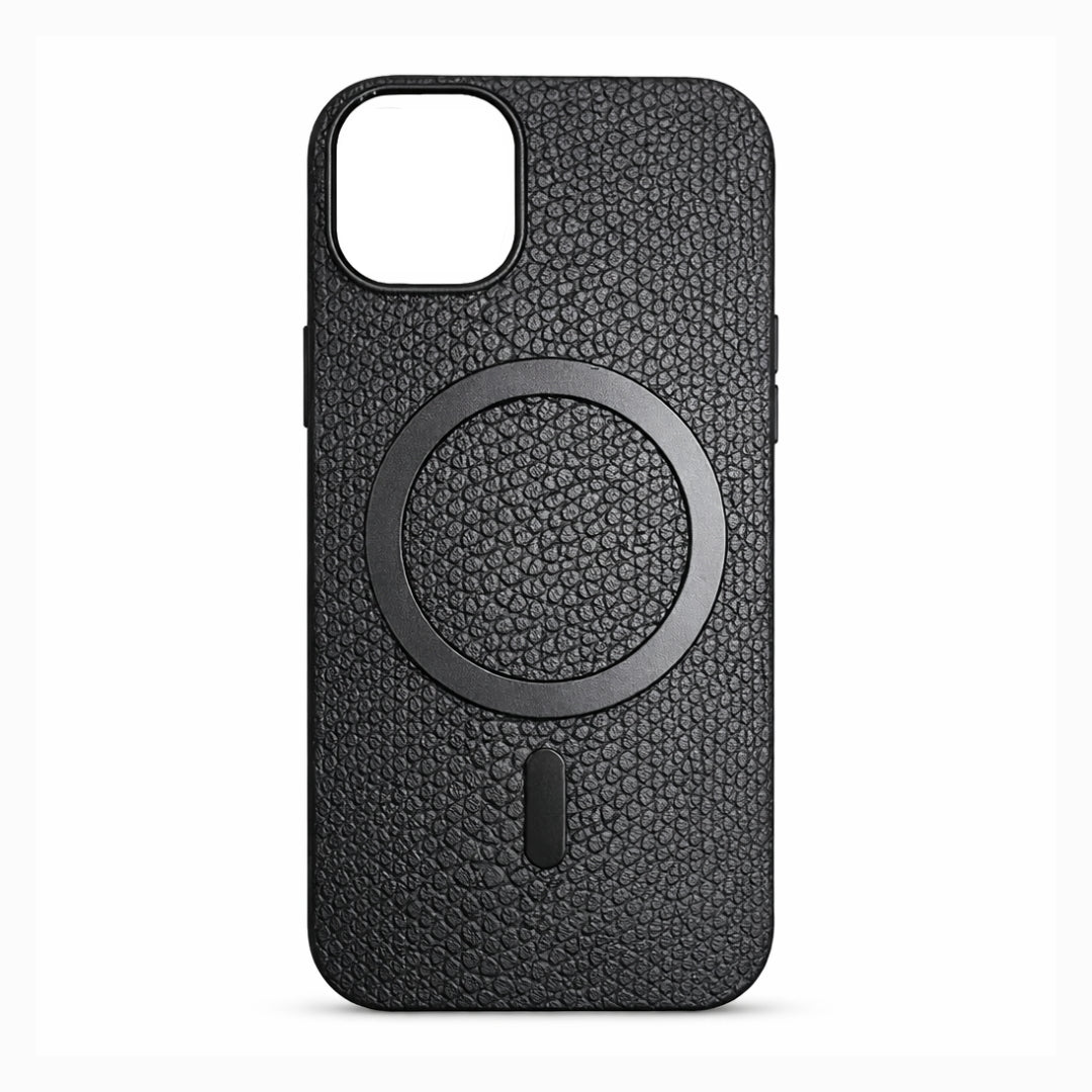 Snake Skin Texture MagSafe Compatible Leather Case for iPhone