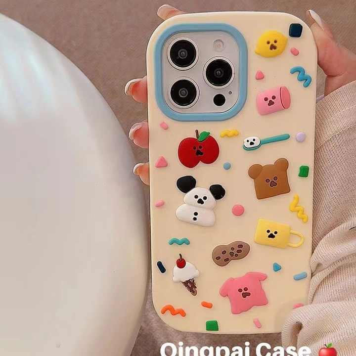 Cartoon 3D Silicone Cute Mobile Phone case for iPhone
