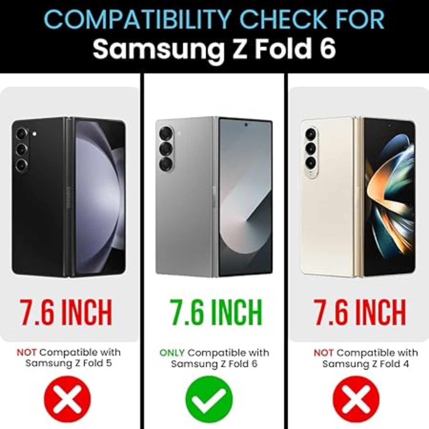 Fortress Elite Pro Metal Back Cover Case for Samsung Galaxy Z Fold 6 – Shockproof Protective Armor (Natural Titanium)
