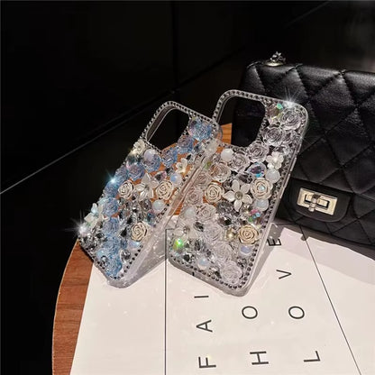 Rhinestone Phone case with Diamond Flower for iPhone