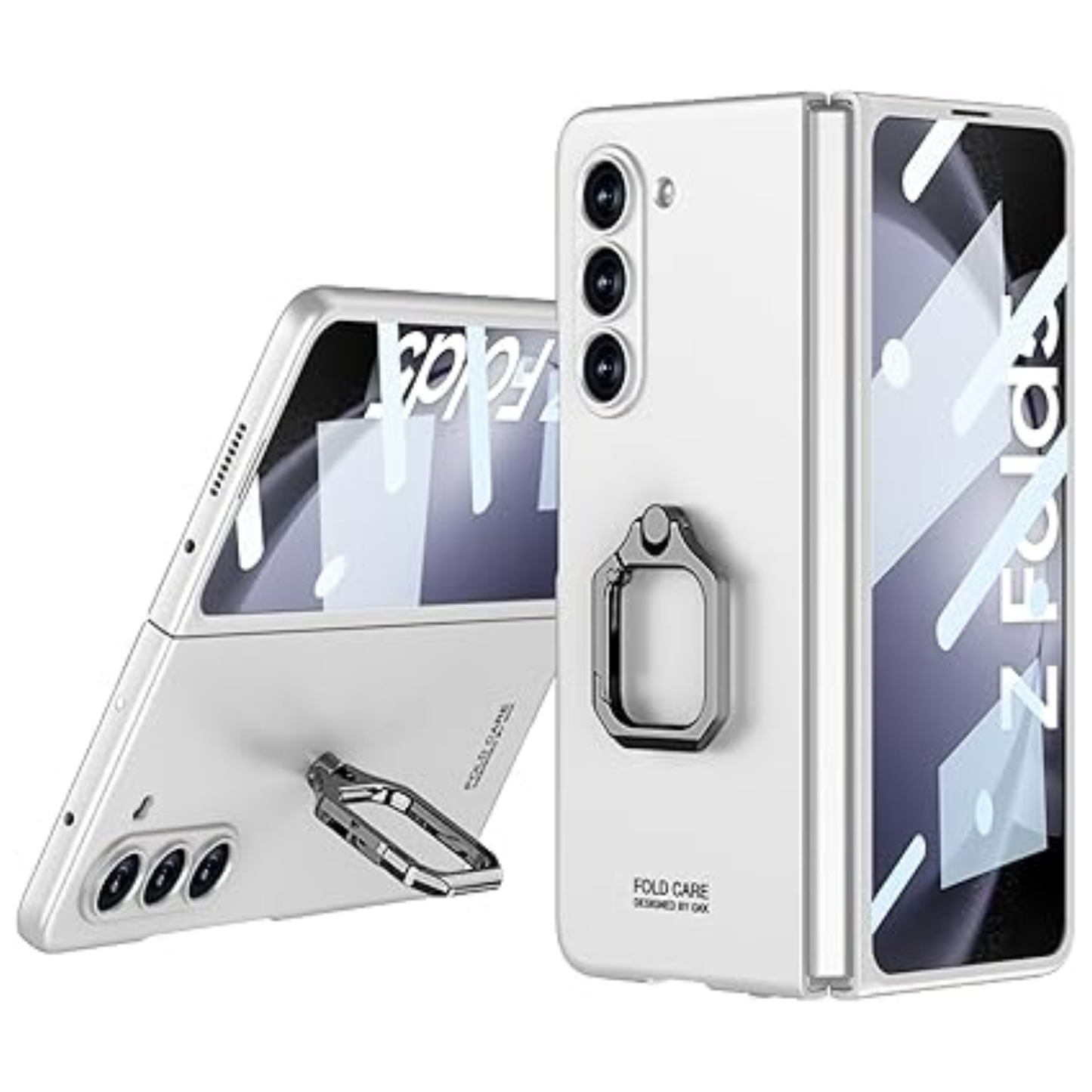 Ultra-Thin Ring Kickstand Case for Samsung Galaxy Z Fold Series – Slim Shockproof Anti-Scratch Cover with Screen Protector