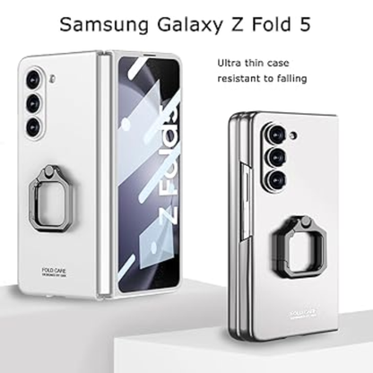 Ultra-Thin Ring Kickstand Case for Samsung Galaxy Z Fold Series – Slim Shockproof Anti-Scratch Cover with Screen Protector