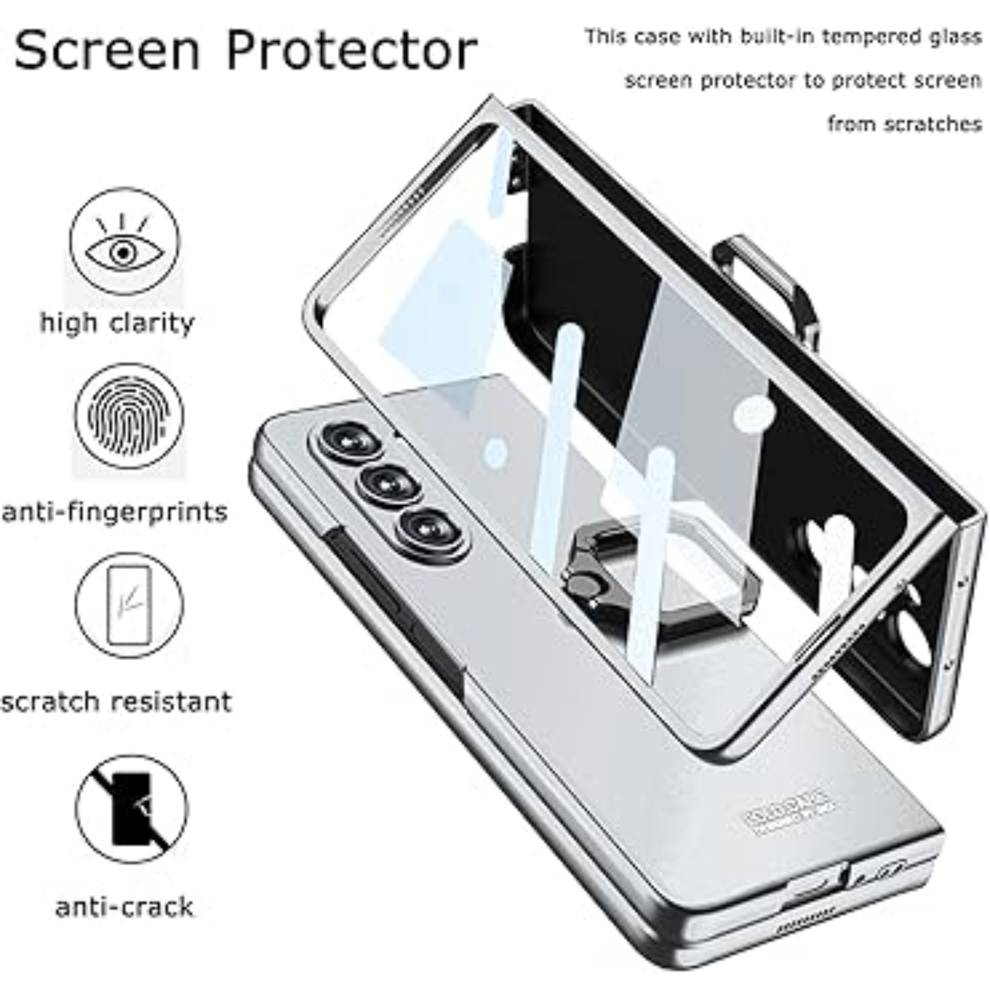 Ultra-Thin Ring Kickstand Case for Samsung Galaxy Z Fold Series – Slim Shockproof Anti-Scratch Cover with Screen Protector