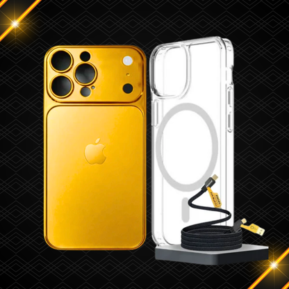 IPhone 17 Pro Max Converter Magnetic Cover with Camera Protection & Shockproof Edges (1 Magsafe Case  + 4 in 1 USB Cable Free)