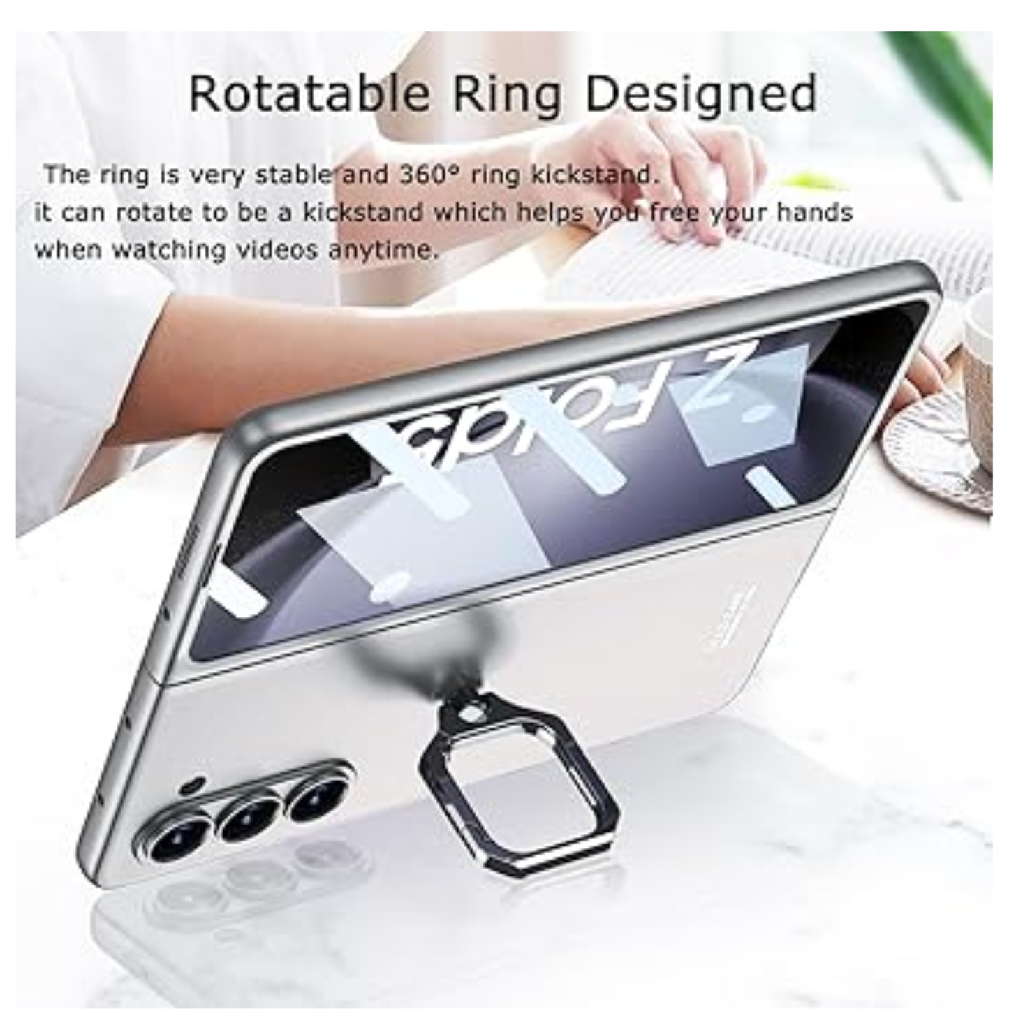 Ultra-Thin Ring Kickstand Case for Samsung Galaxy Z Fold Series – Slim Shockproof Anti-Scratch Cover with Screen Protector