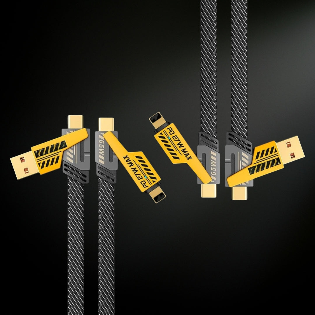 4-in-1 65W PD Fast Charging Cable | USB-A & USB-C to Type-C Universal Power Cord