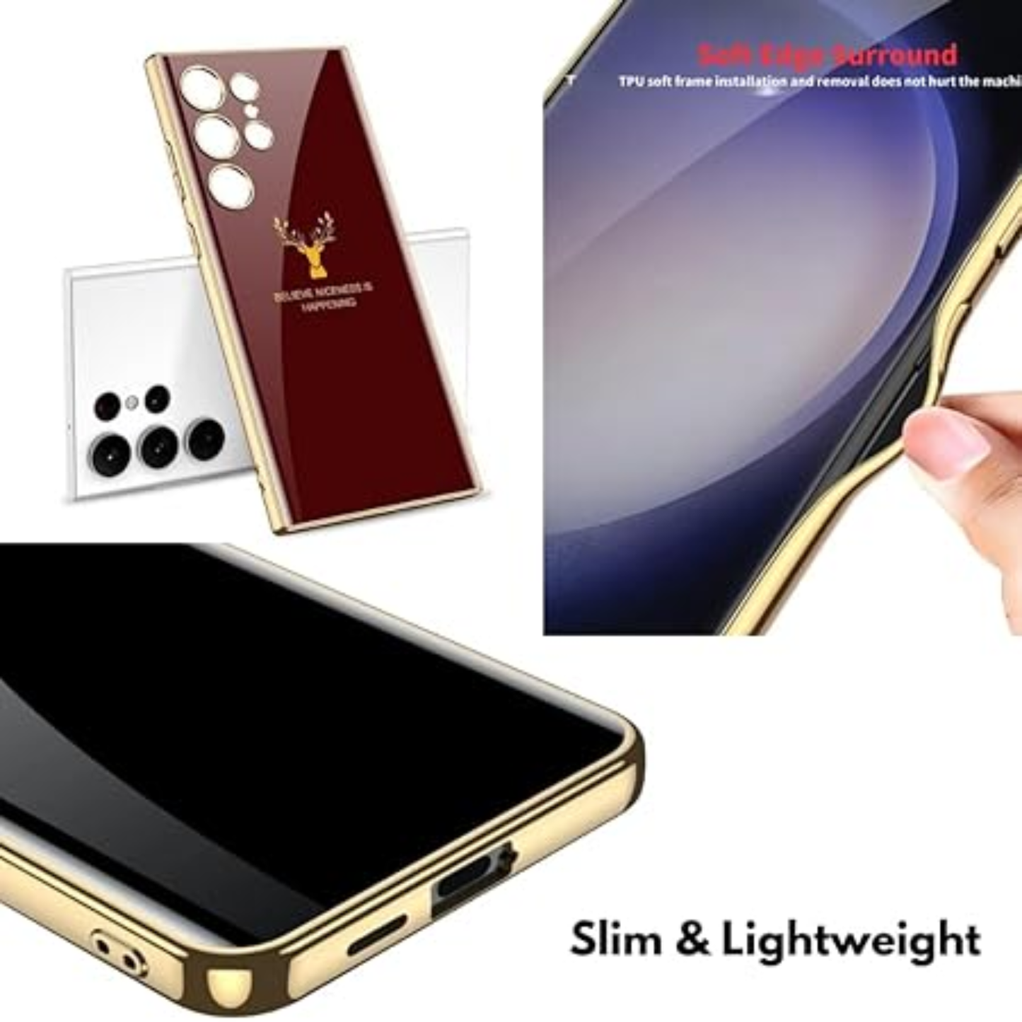 Premium Hard PC Deer Design Back Case for Samsung Galaxy S Series 5G – Shockproof Cover with Screen & Camera Protection