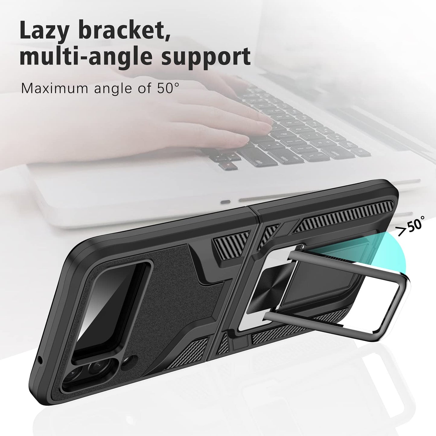 Galaxy Z Flip4 Magnetic Kick Stand Hybrid Case