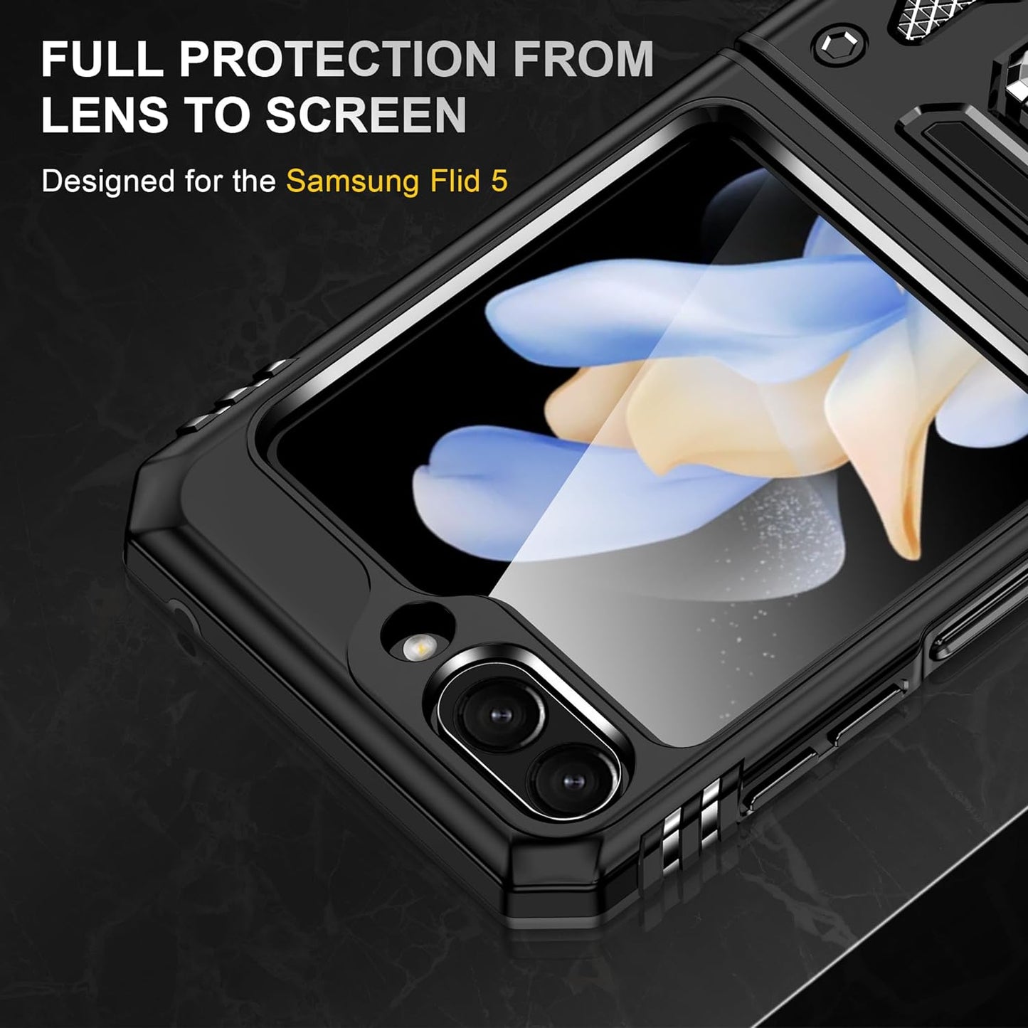 Galaxy Z Flip5 Magnetic Kick Stand Hybrid Case