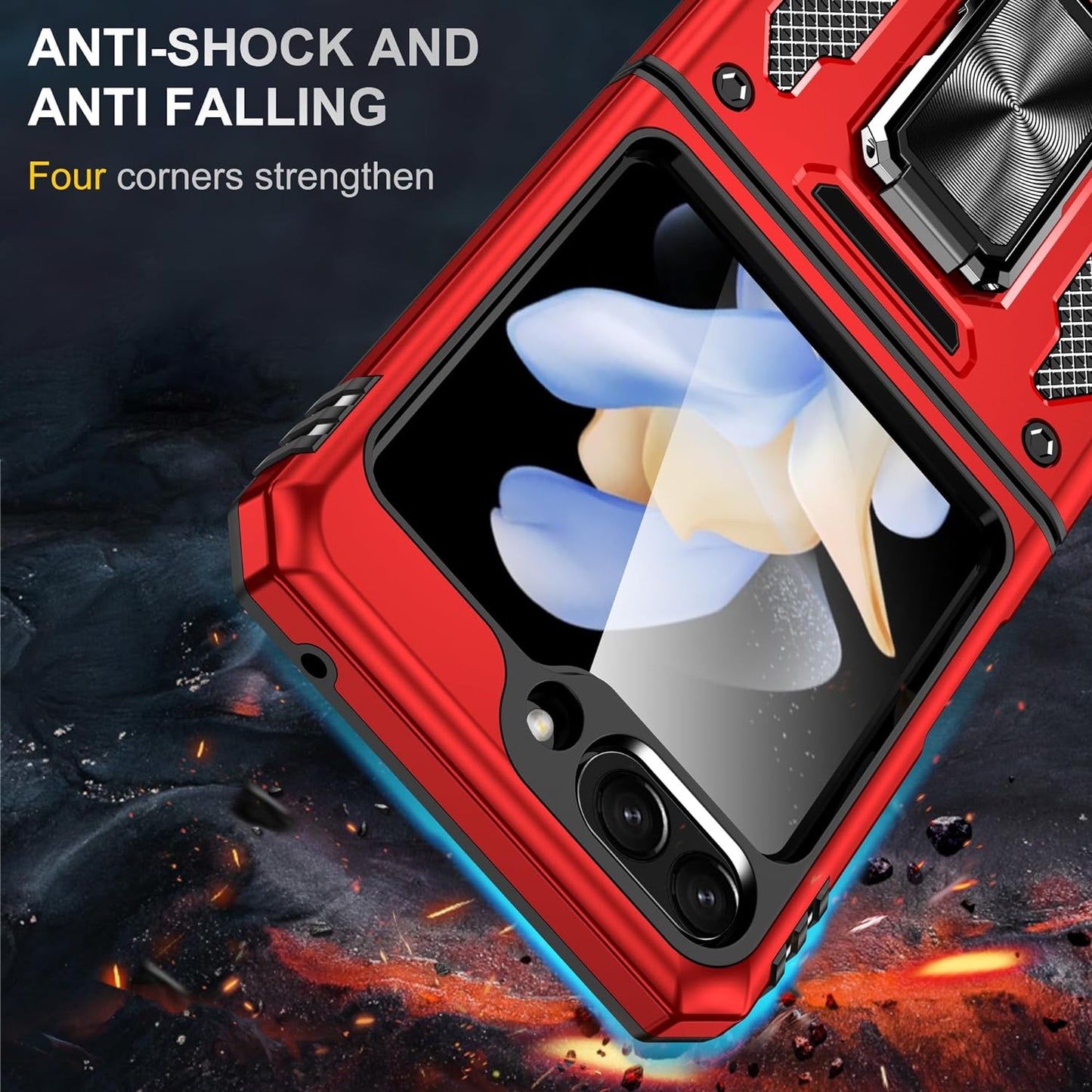 Galaxy Z Flip5 Magnetic Kick Stand Hybrid Case