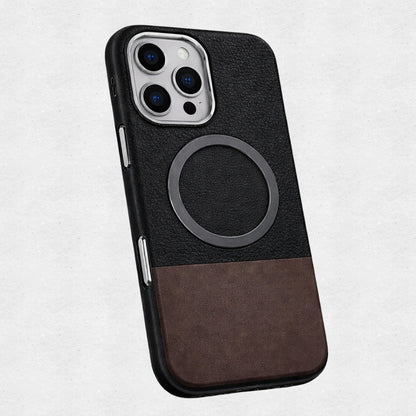 Magnetic Compatible Leather Texture Shockproof Case for IPhone