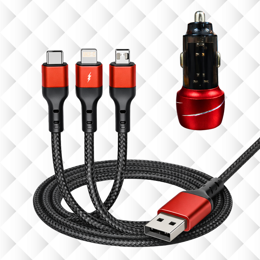 3-in-1 Fast Charging Cable | Type-C, Lightning & Micro-USB