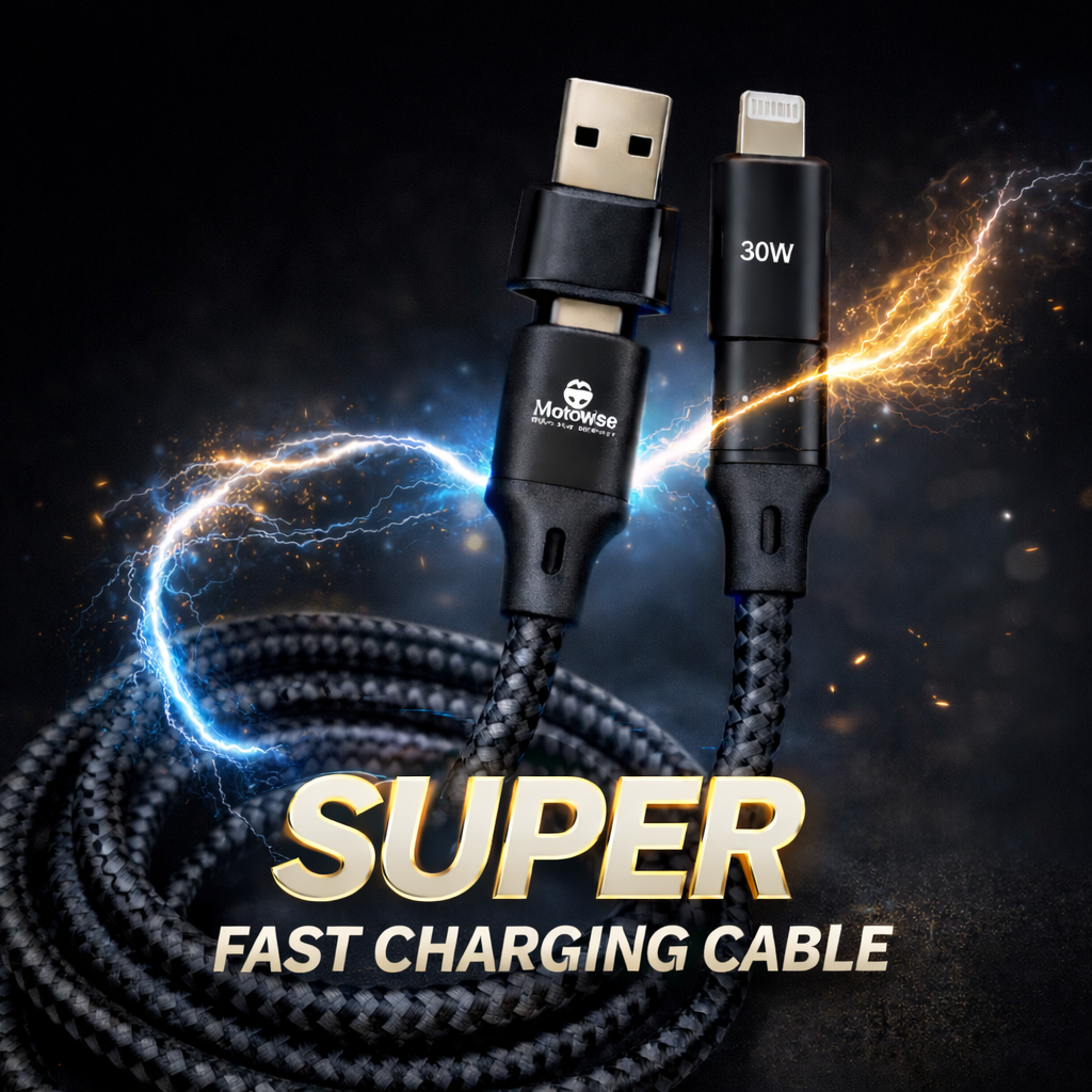 130W Super Fast Car Charger with 4-in-1 Fast Charging Cable | Multi-Device Charging
