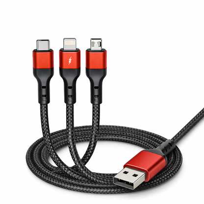 3-in-1 Fast Charging Cable | Type-C, Lightning & Micro-USB