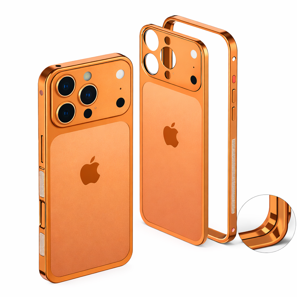 iPhone 13/14/15/16 to 17 Pro Style Converter Case with Metal Bumper Frame, Magnetic Compatible (1 Magsafe Case  + 4 in 1 USB Cable Free)
