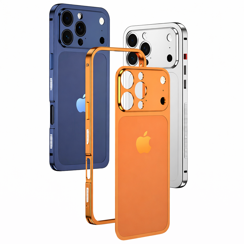 iPhone 13/14/15/16 to 17 Pro Style Converter Case with Metal Bumper Frame, Magnetic Compatible (1 Magsafe Case  + 4 in 1 USB Cable Free)
