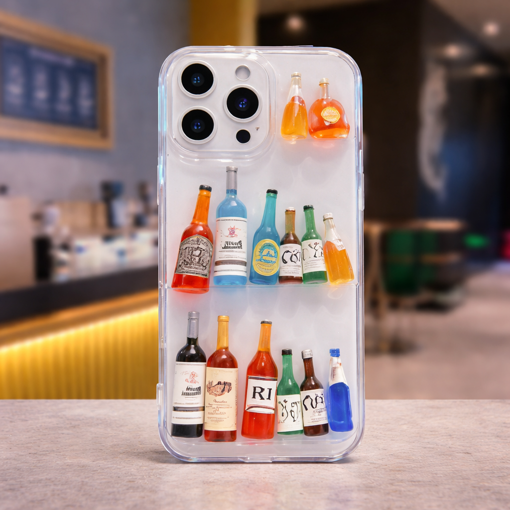 3D Mini Bottle Transparent Shockproof Case for IPhone