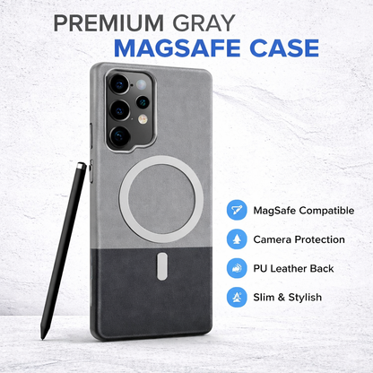 PU Leather Magnetic Border Case for Samsung