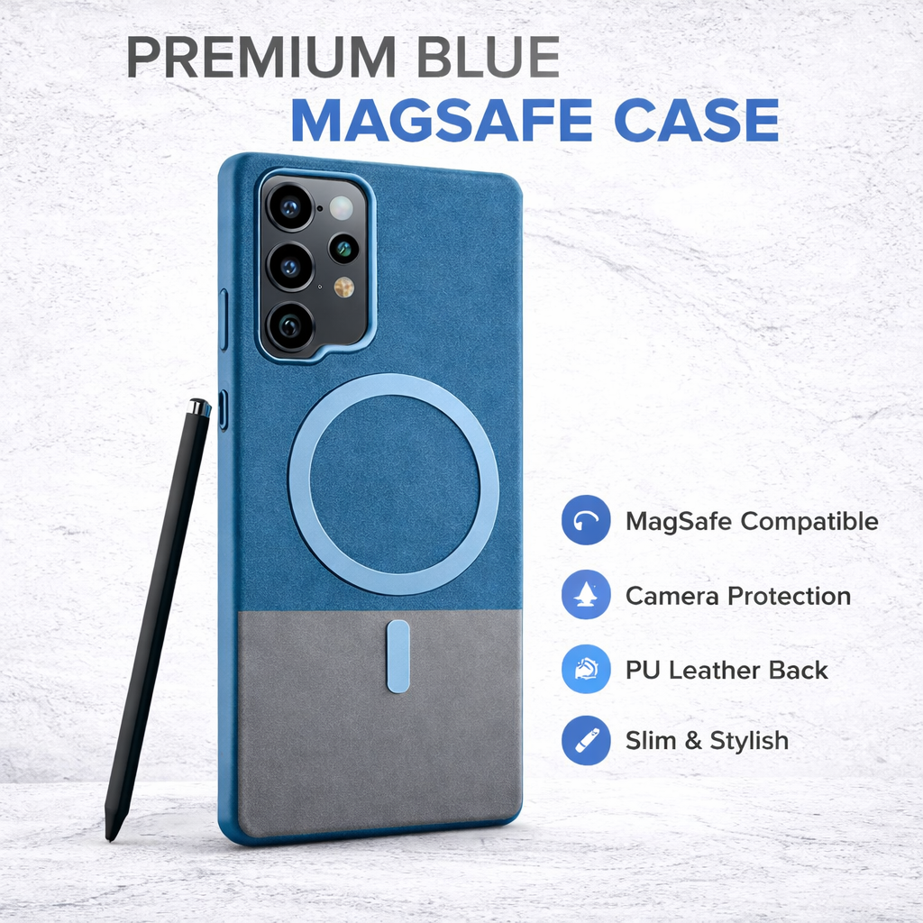 PU Leather Magnetic Border Case for Samsung