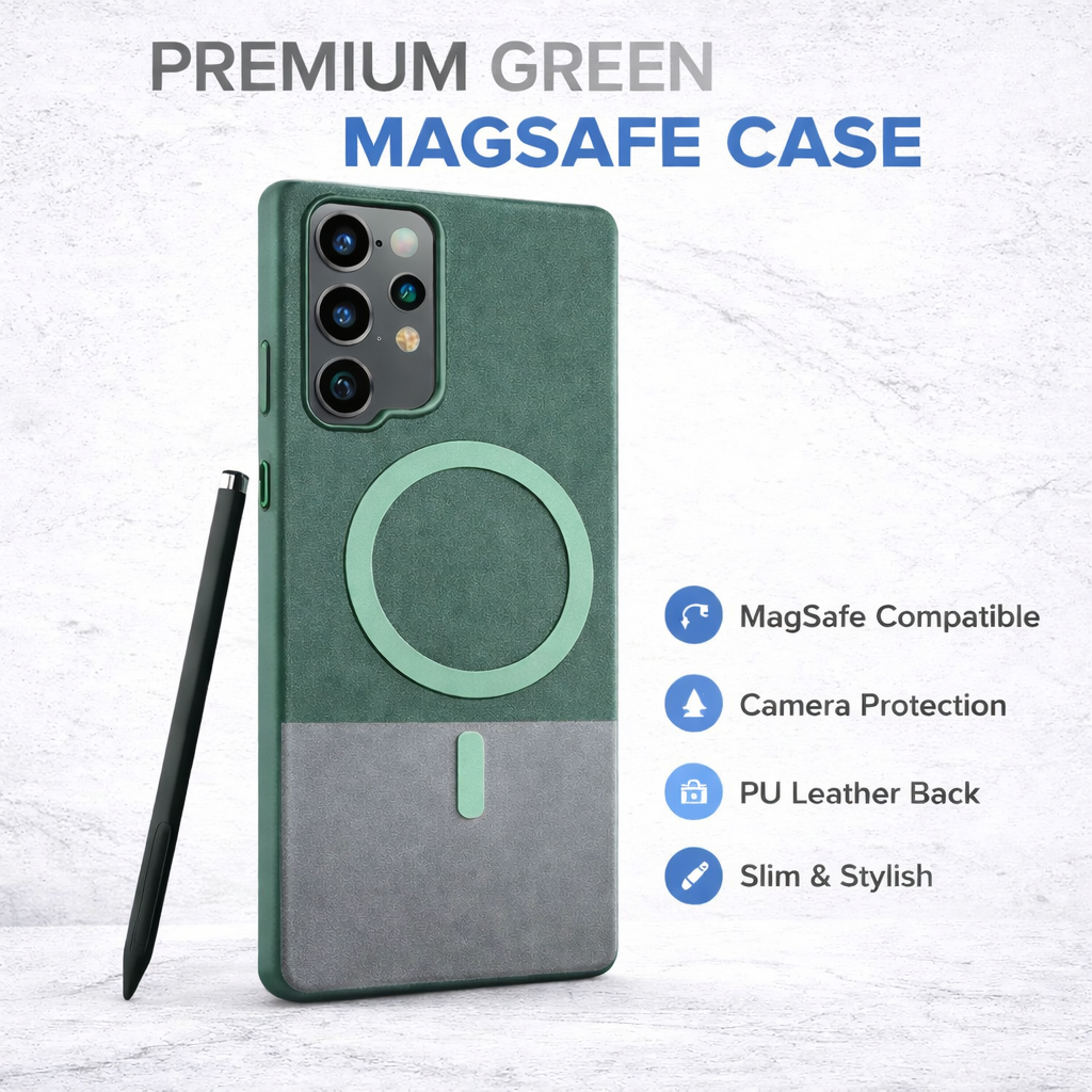 PU Leather Magnetic Border Case for Samsung