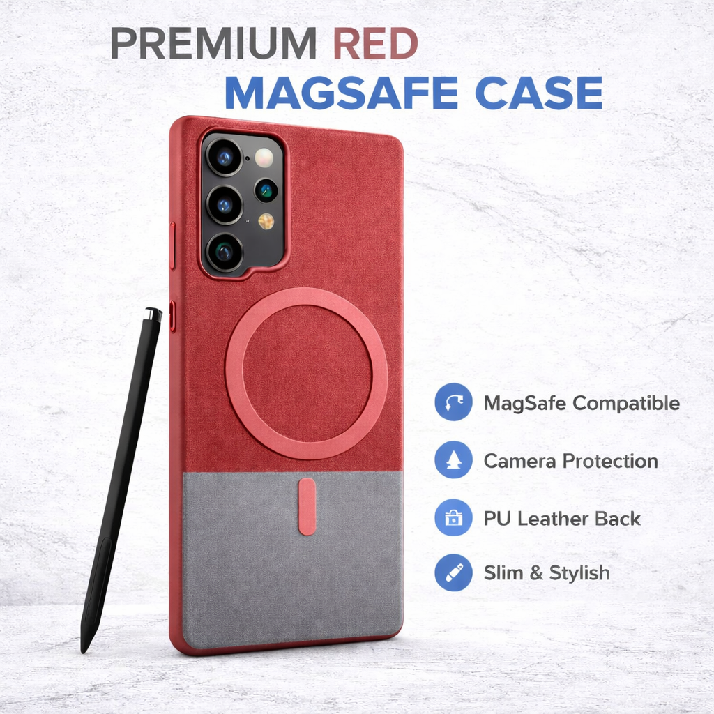 PU Leather Magnetic Border Case for Samsung