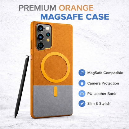 PU Leather Magnetic Border Case for Samsung