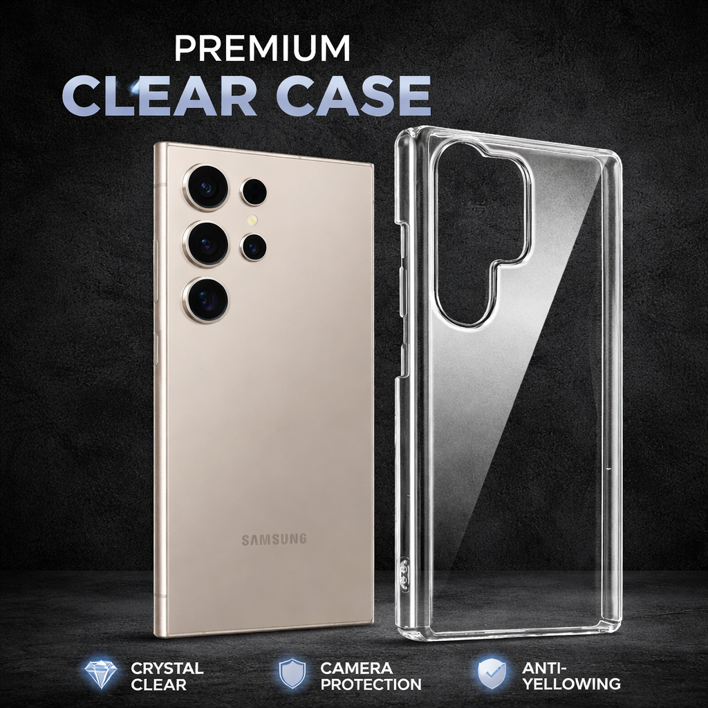 Anti-Yellow Crystal Clear Case for Samsung | Slim Transparent Back Cove