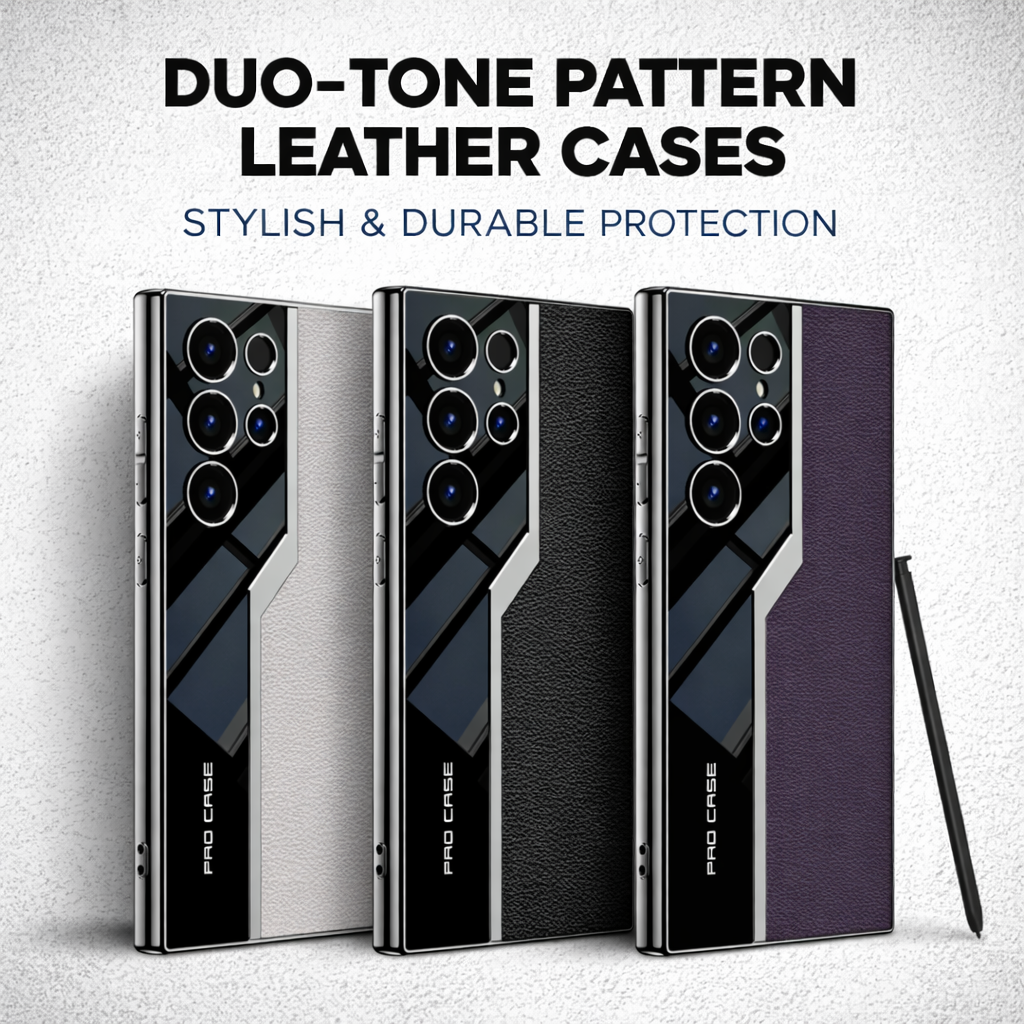 Classic Plain Leather Electroplated Case for Samsung