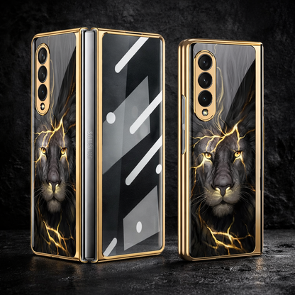 Lion Pattern Glass Cover for Samsung Galazy Z Fold Series