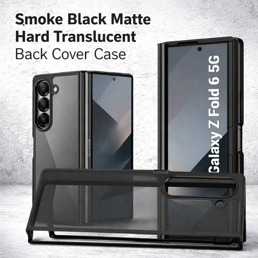Smoke Black Matte Hard Translucent Back Cover Case for Samsung