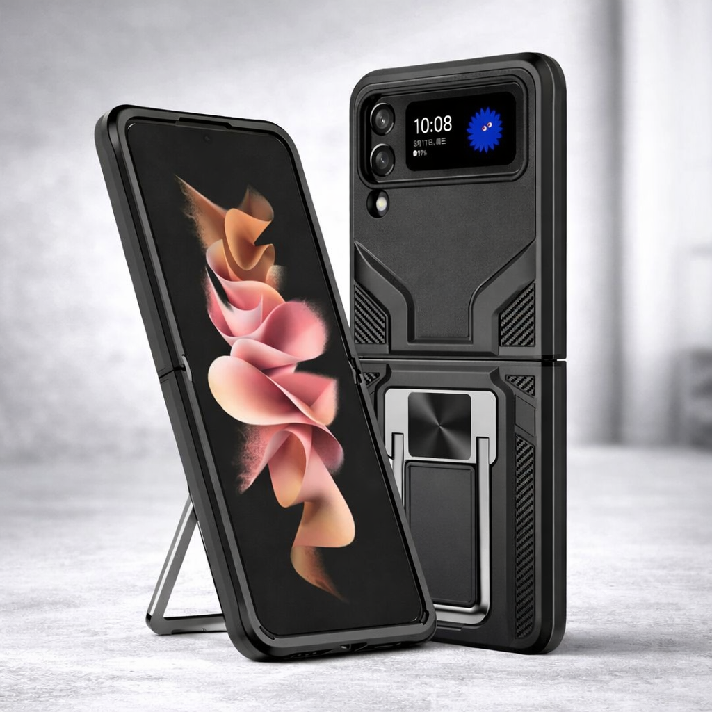 Magnetic Sheet Built-in Metal Ring Stand Protective Case for Samsung