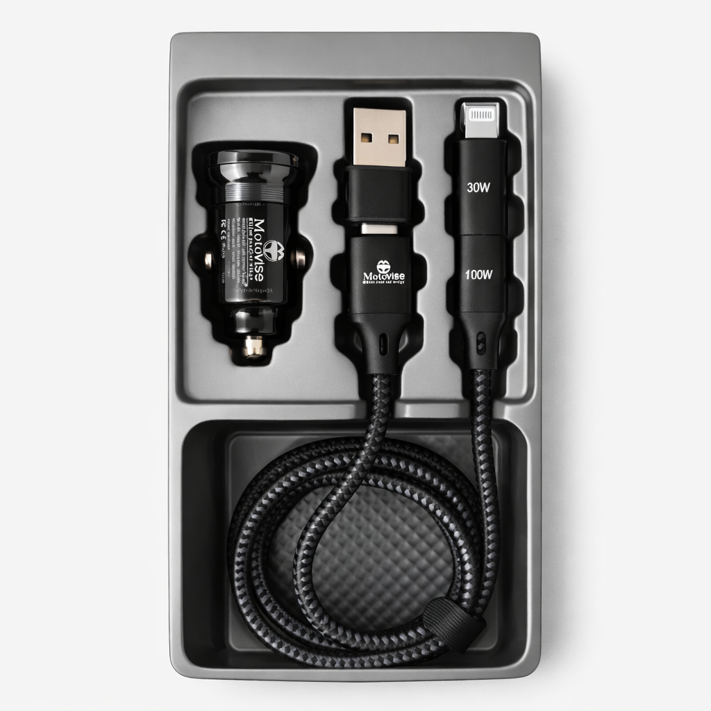 130W Super Fast Car Charger with 4-in-1 Fast Charging Cable | Multi-Device Charging
