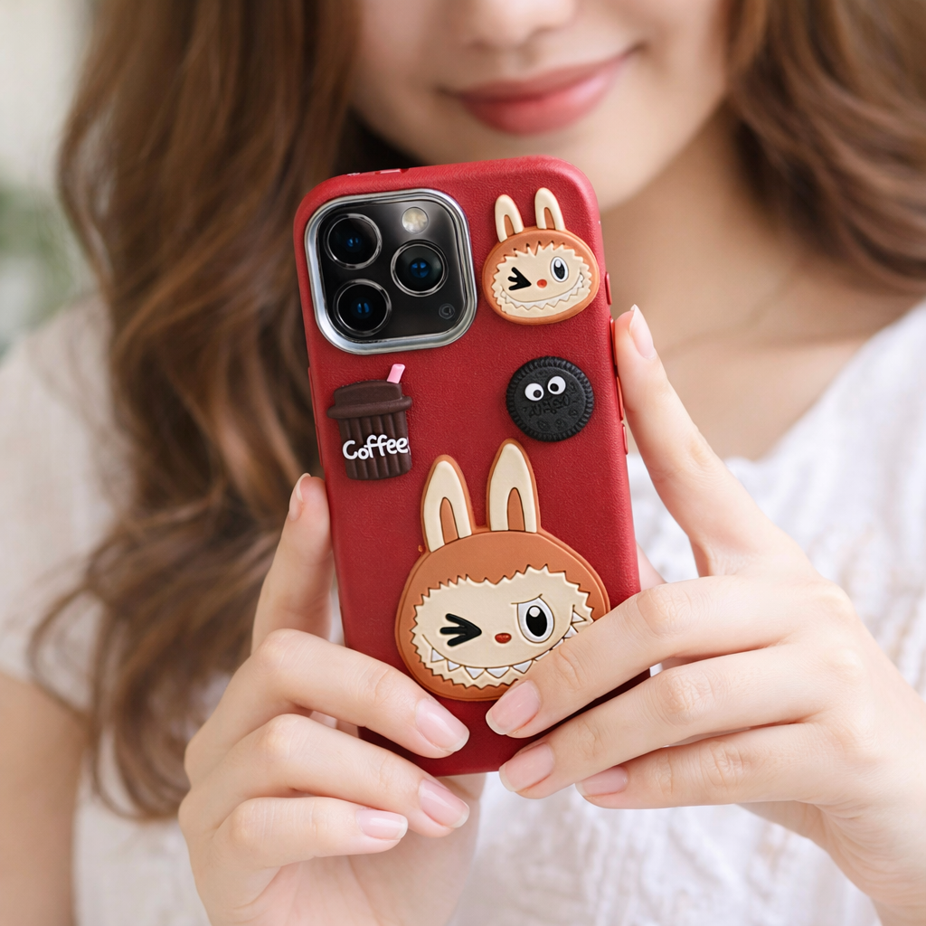 Cute 3D Labubu Shockproof Case for iPhone