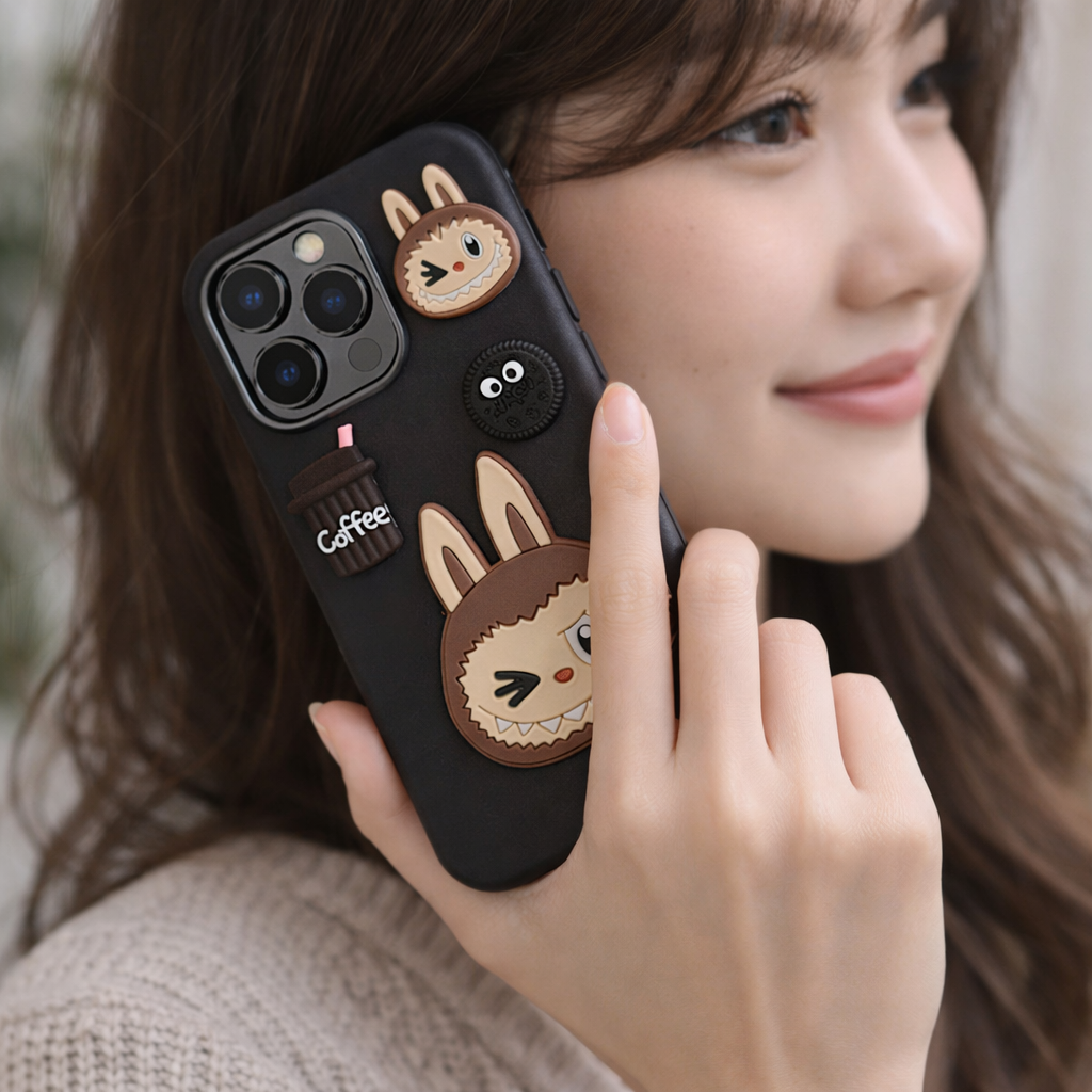 Cute 3D Labubu Shockproof Case for iPhone