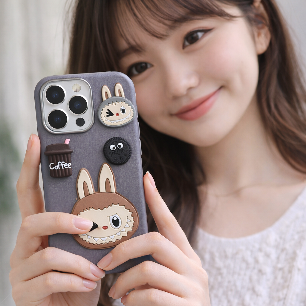 Cute 3D Labubu Shockproof Case for iPhone