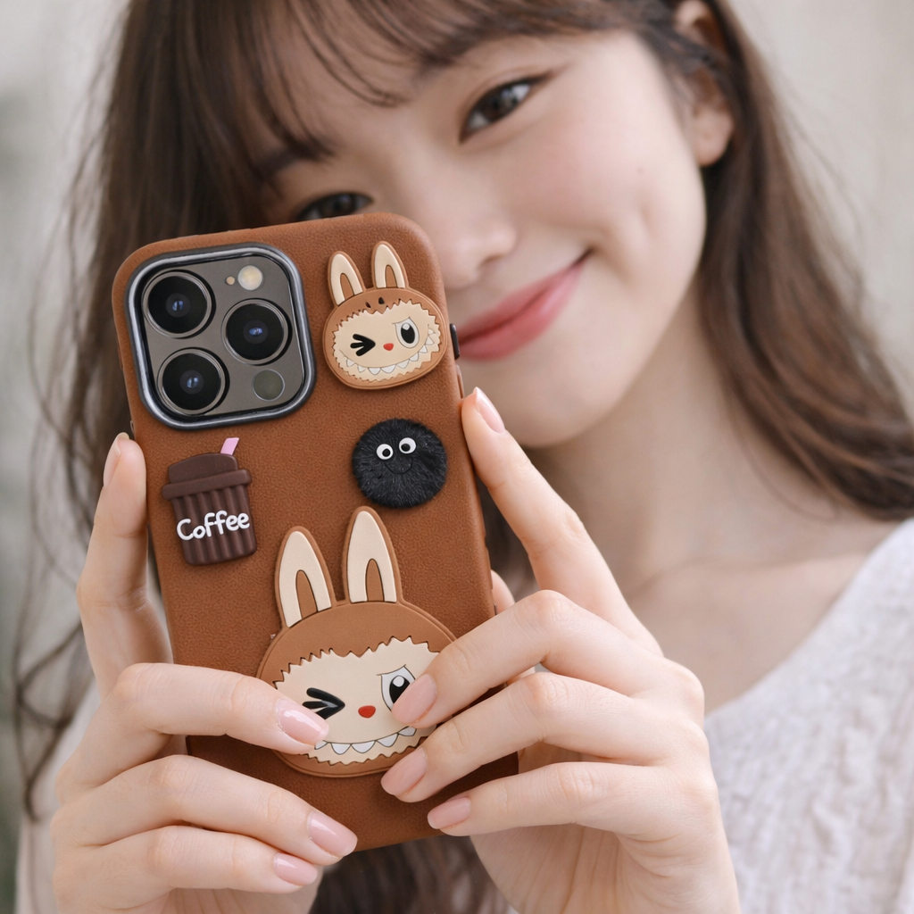 Cute 3D Labubu Shockproof Case for iPhone