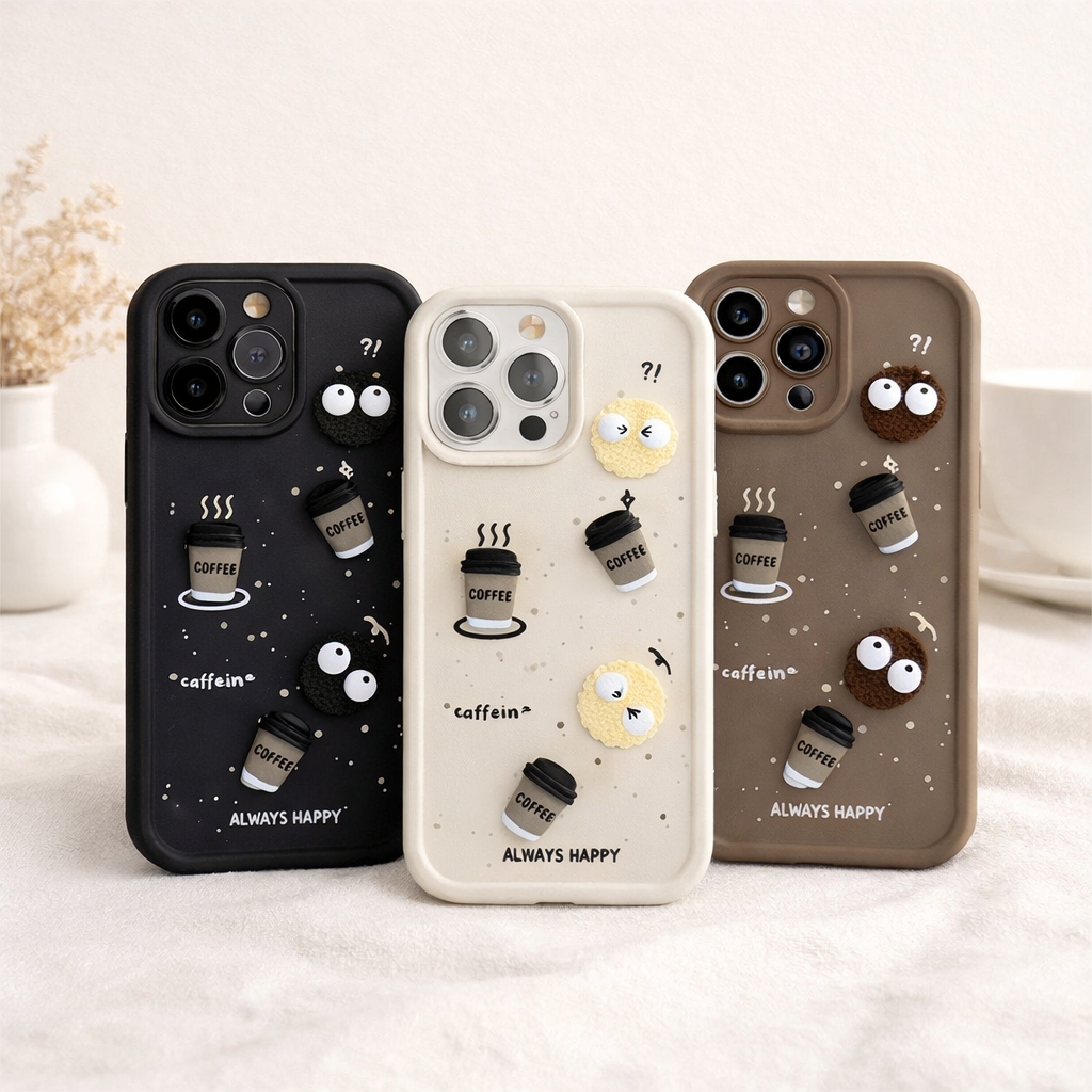 Premium 3D Coffee Silicone Case for iPhone
