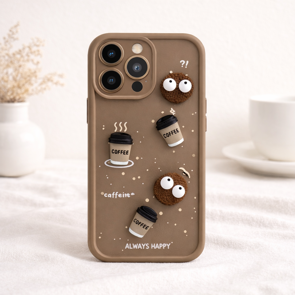 Premium 3D Coffee Silicone Case for iPhone