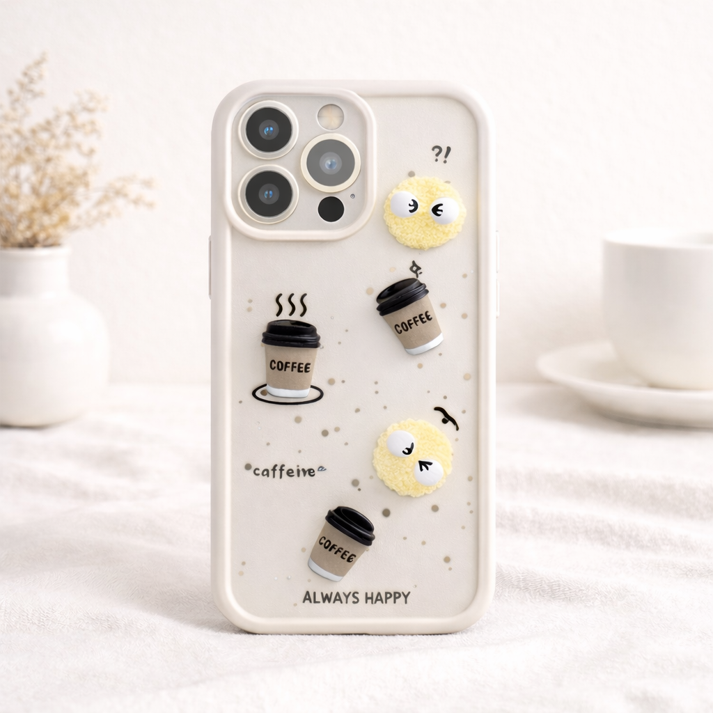 Premium 3D Coffee Silicone Case for iPhone