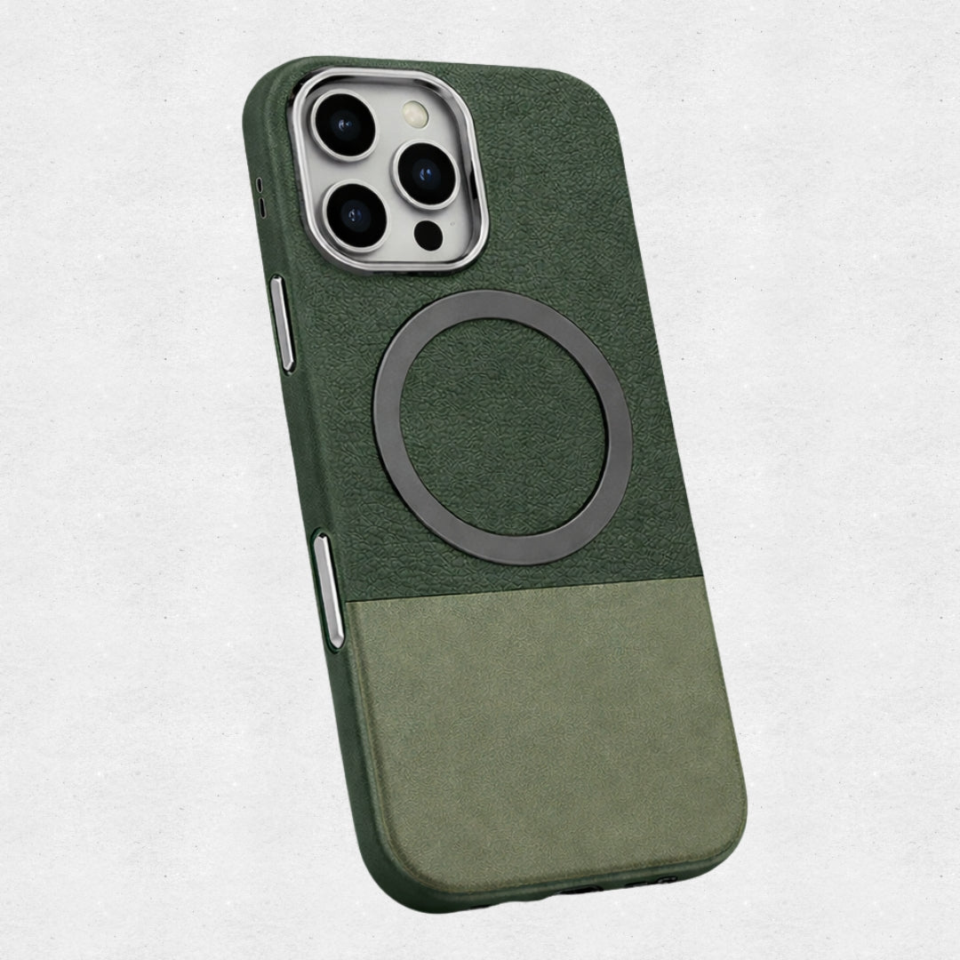 Magnetic Compatible Leather Texture Shockproof Case for IPhone
