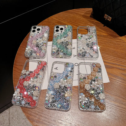 Rhinestone Phone case with Diamond Flower for iPhone