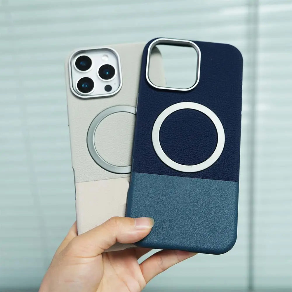 Magnetic Compatible Leather Texture Shockproof Case for IPhone