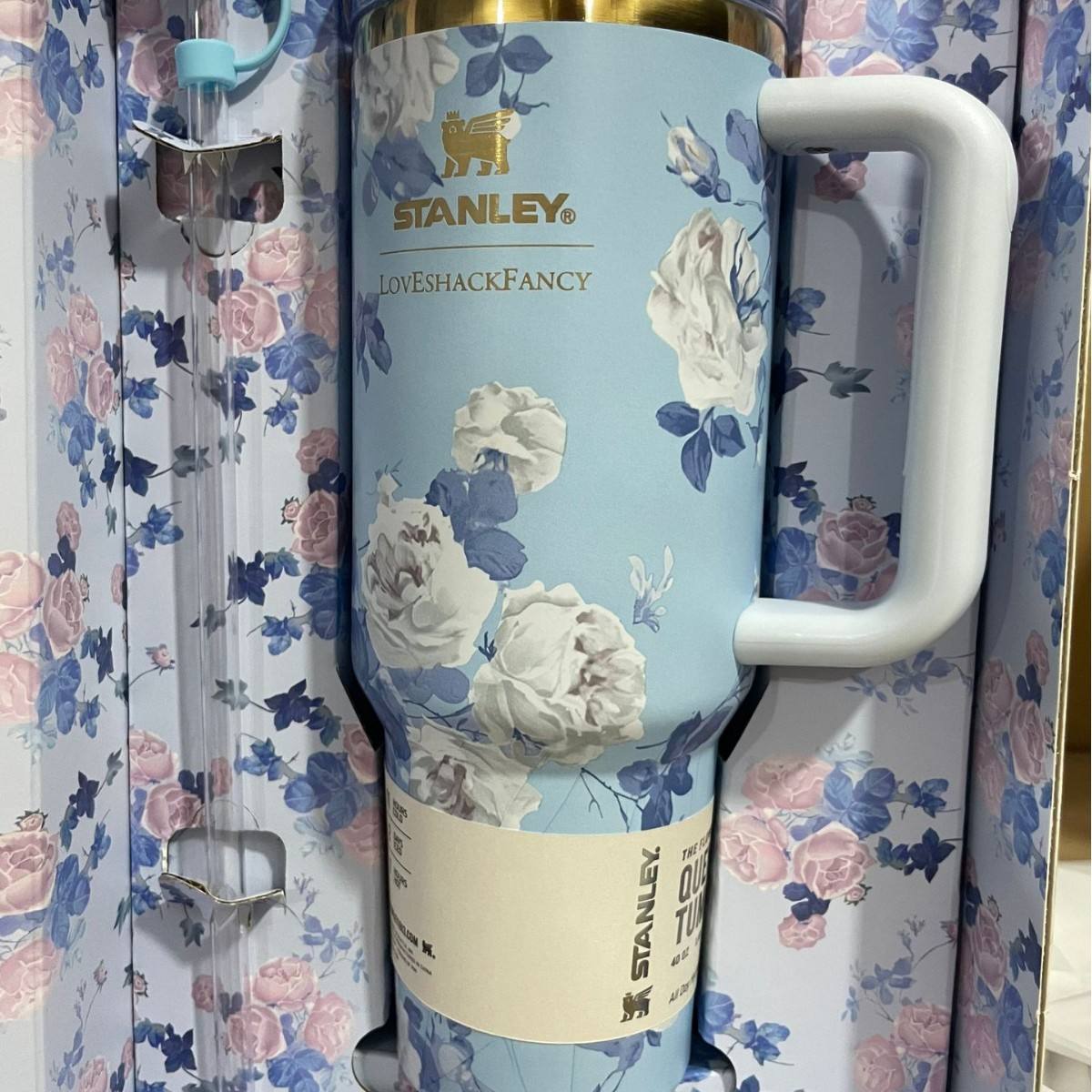 Floral Tumblers With Bow Straw Lid - The Quencher 40 OZ