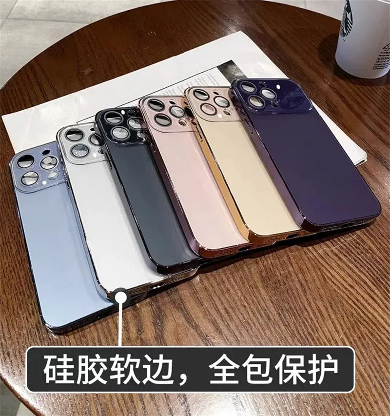Latest Luxury Case Soft Matte PC Glass Protective Camera Lens Plating TPU Cover for iPhone