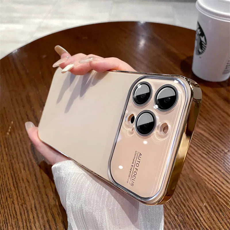 Latest Luxury Case Soft Matte PC Glass Protective Camera Lens Plating TPU Cover for iPhone